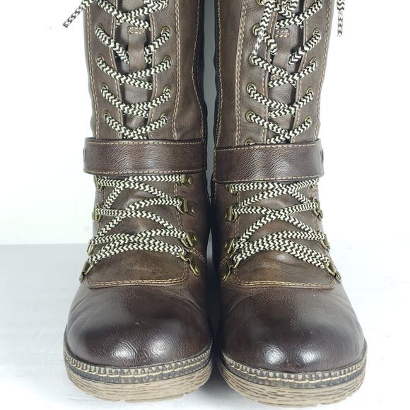 Spring Step Women's Ababi EU38 US7,5 Brown Leather Knitted lined winter Boots - Picture 4 of 15